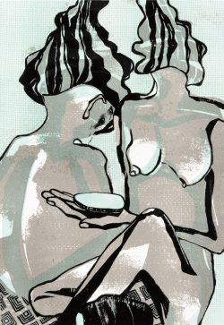 ein Farbholzschnitt von Andrea Lange