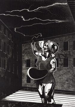 ein Holzschnitt von Franca Bartholomäi