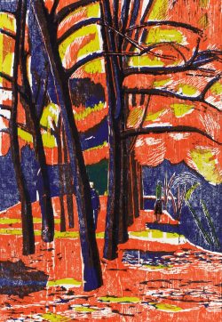 ein Farbholzschnitt von Gudrun Petersdorff