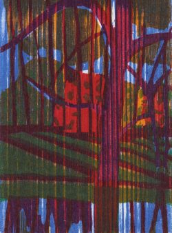 ein Farbholzschnitt von Gudrun Petersdorff