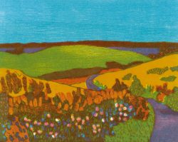 ein Farbholzschnitt von Gudrun Petersdorff