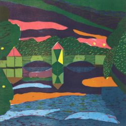 ein Farbholzschnitt von Gudrun Petersdorff