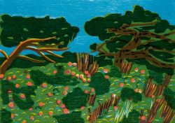 ein Farbholzschnitt von Gudrun Petersdorff