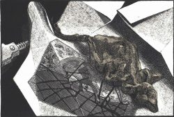 ein Acrylstich / Holzschnitt von Bettina Haller