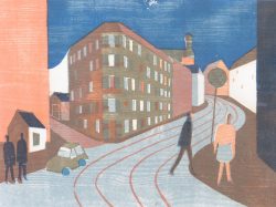 ein Farbholzschnitt von Gudrun Petersdorff