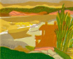 ein Farbholzschnitt von Gudrun Petersdorff