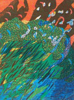 ein Farbholzschnitt von Gudrun Petersdorff