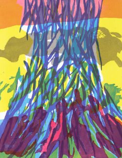 ein Farbholzschnitt von Gudrun Petersdorff