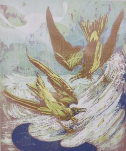 ein Farbholzschnitt von Susann Hoch