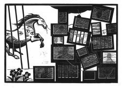 ein Holzschnitt von Franca Bartolomäi