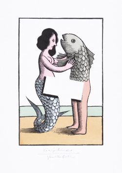 ein kolorierter Holzstich von Egbert Herfurth