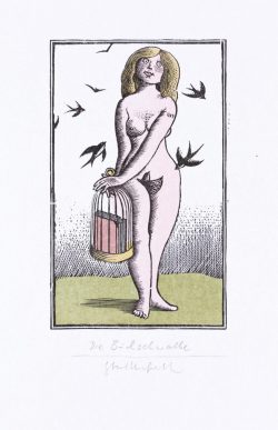 ein kolorierter Holzstich von Egbert Herfurth