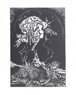 ein Linolschnitt von Franziska Schnürer