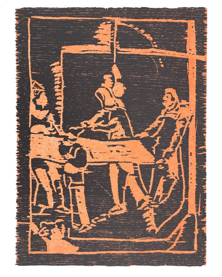 ein Holzschnitt von zwei Platten von Johannes Eckardt