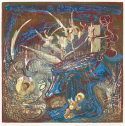 Farblinolschnitt/Linoätzung von Susann Hoch