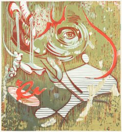 Susann Hoch: Der staunende Blick, Farbholzschnitt