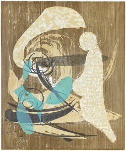 Susann Hoch: I will wade out (zu E.E. Cummings), Farbholzschnitt, 2015